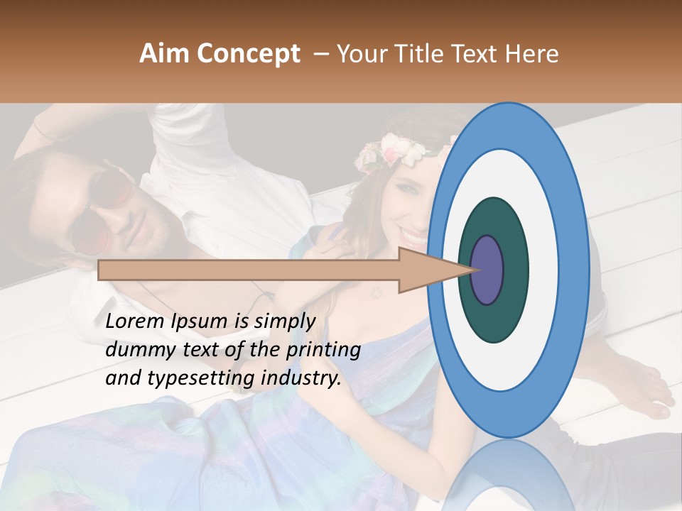 A Man And A Woman Laying On A Dock PowerPoint Template