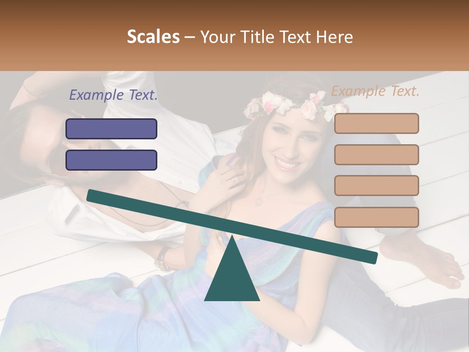 A Man And A Woman Laying On A Dock PowerPoint Template