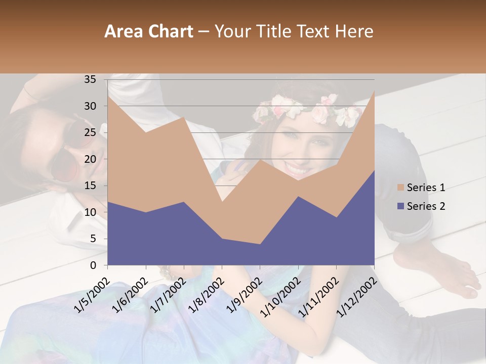 A Man And A Woman Laying On A Dock PowerPoint Template