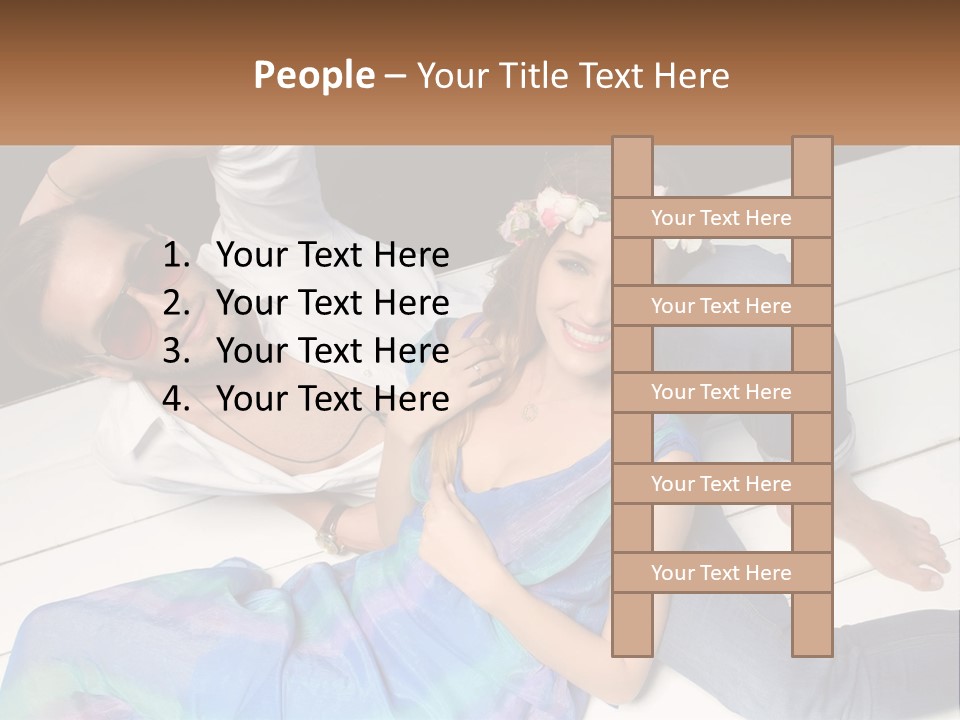 A Man And A Woman Laying On A Dock PowerPoint Template