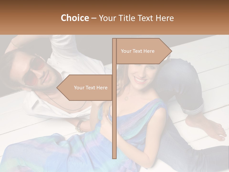 A Man And A Woman Laying On A Dock PowerPoint Template