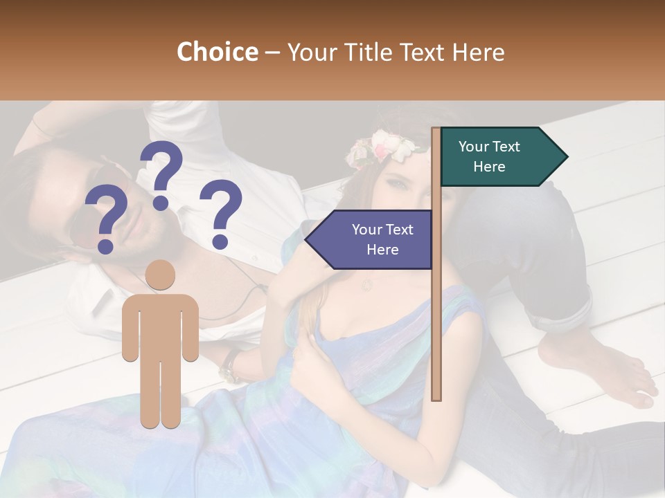 A Man And A Woman Laying On A Dock PowerPoint Template