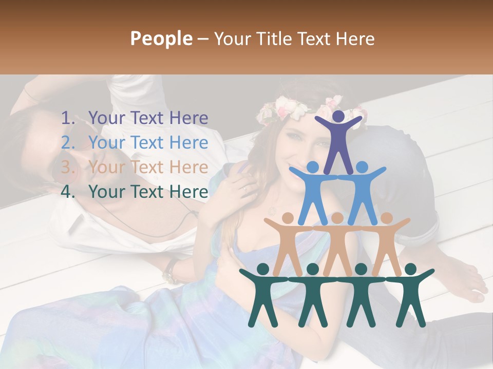 A Man And A Woman Laying On A Dock PowerPoint Template