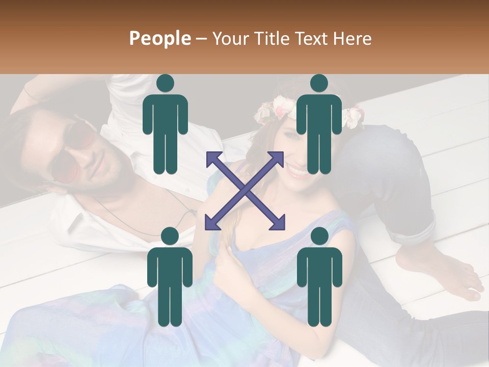 A Man And A Woman Laying On A Dock PowerPoint Template