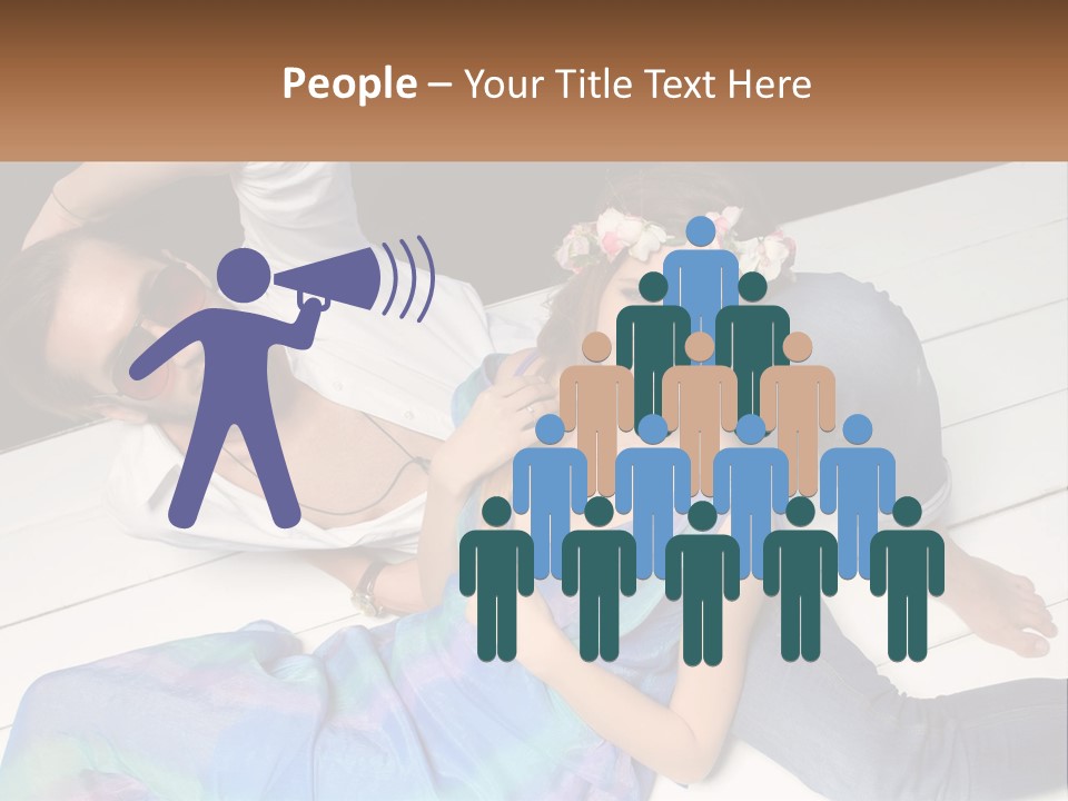 A Man And A Woman Laying On A Dock PowerPoint Template