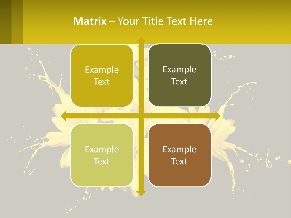 A Bunch Of Yellow Flowers On A Black Background PowerPoint Template