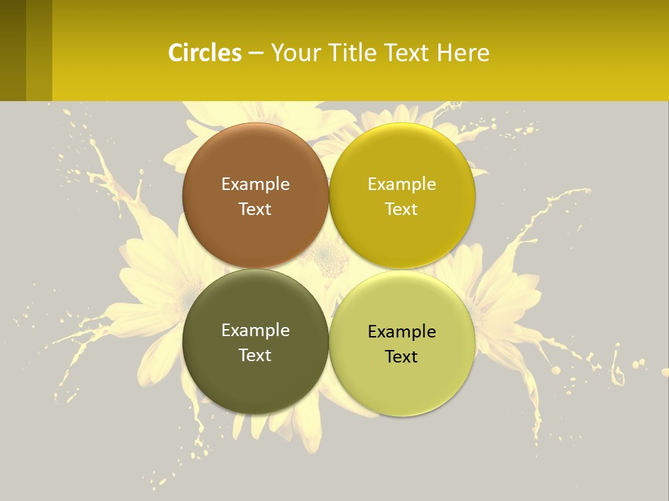A Bunch Of Yellow Flowers On A Black Background PowerPoint Template