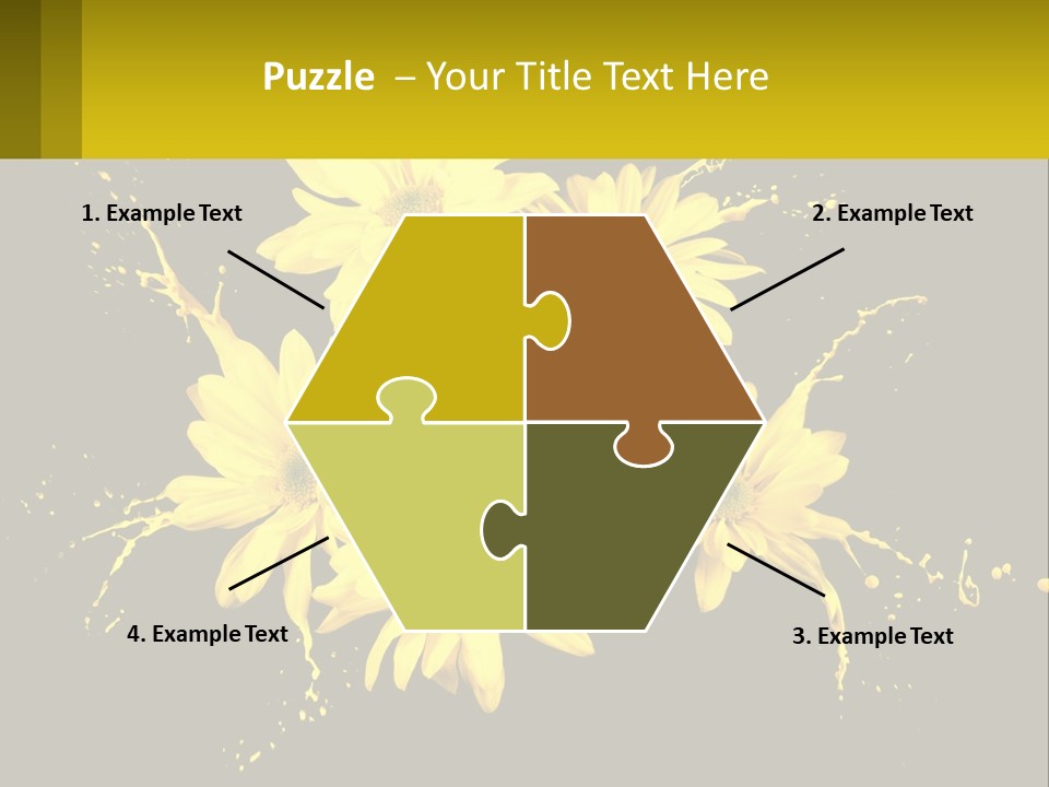 A Bunch Of Yellow Flowers On A Black Background PowerPoint Template