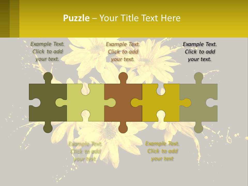 A Bunch Of Yellow Flowers On A Black Background PowerPoint Template