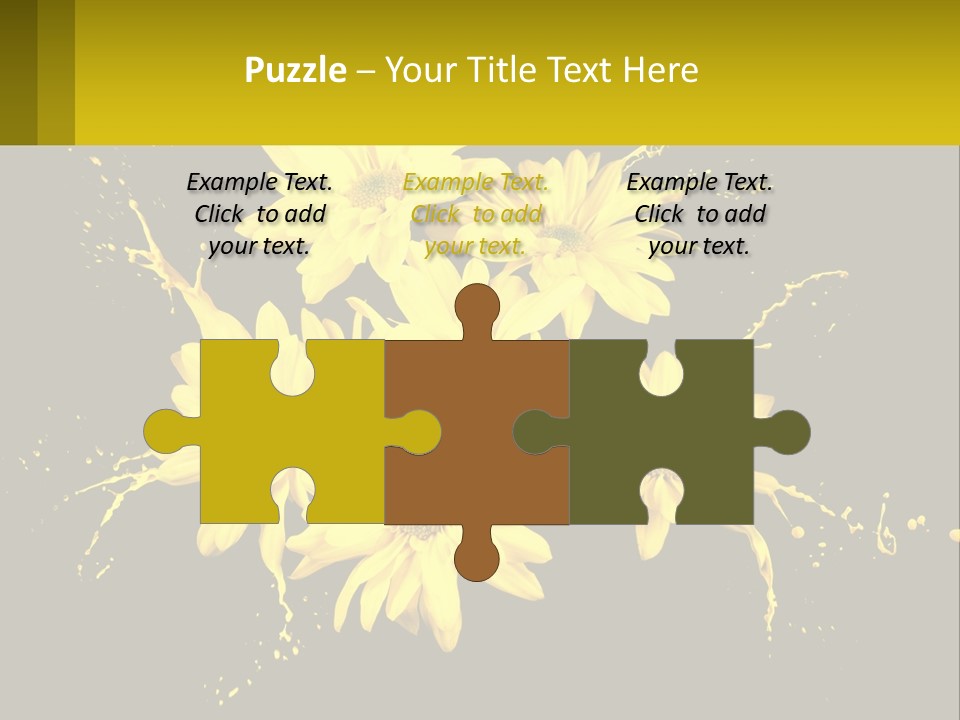 A Bunch Of Yellow Flowers On A Black Background PowerPoint Template