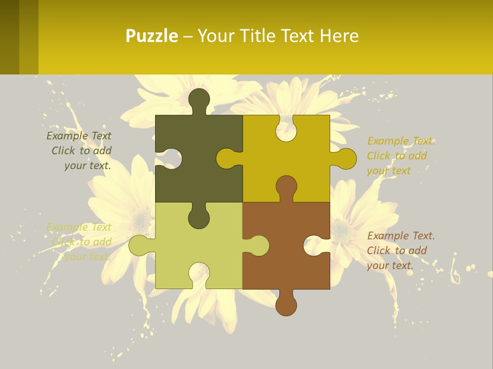 A Bunch Of Yellow Flowers On A Black Background PowerPoint Template