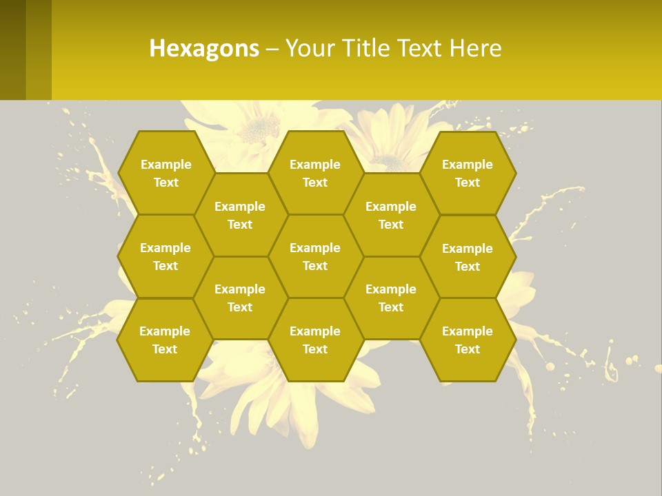 A Bunch Of Yellow Flowers On A Black Background PowerPoint Template