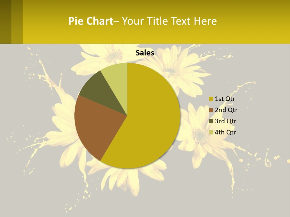 A Bunch Of Yellow Flowers On A Black Background PowerPoint Template