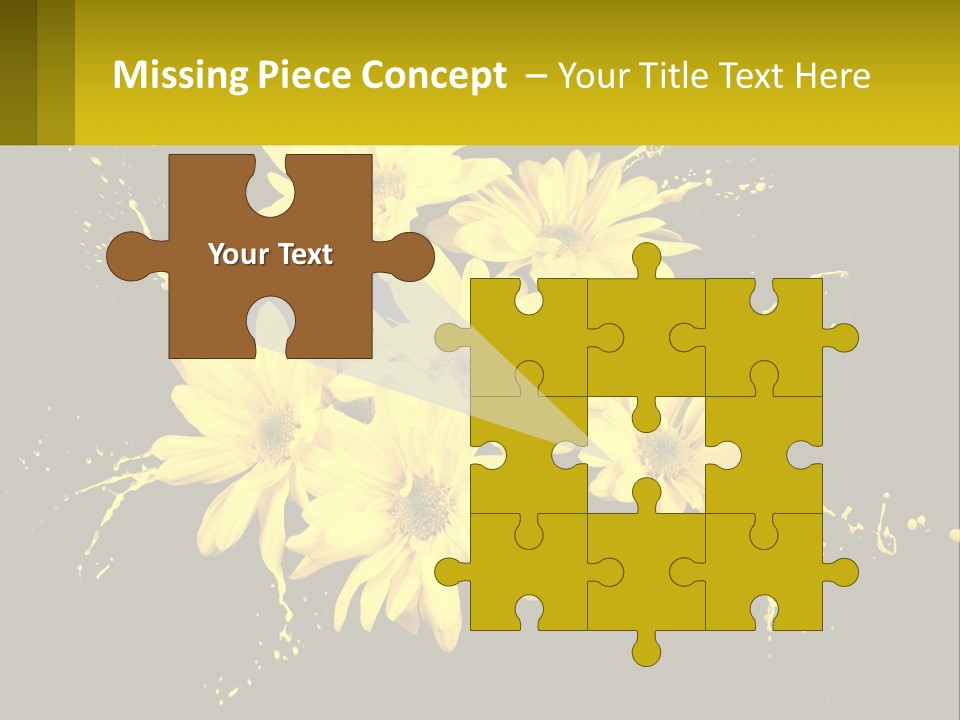 A Bunch Of Yellow Flowers On A Black Background PowerPoint Template