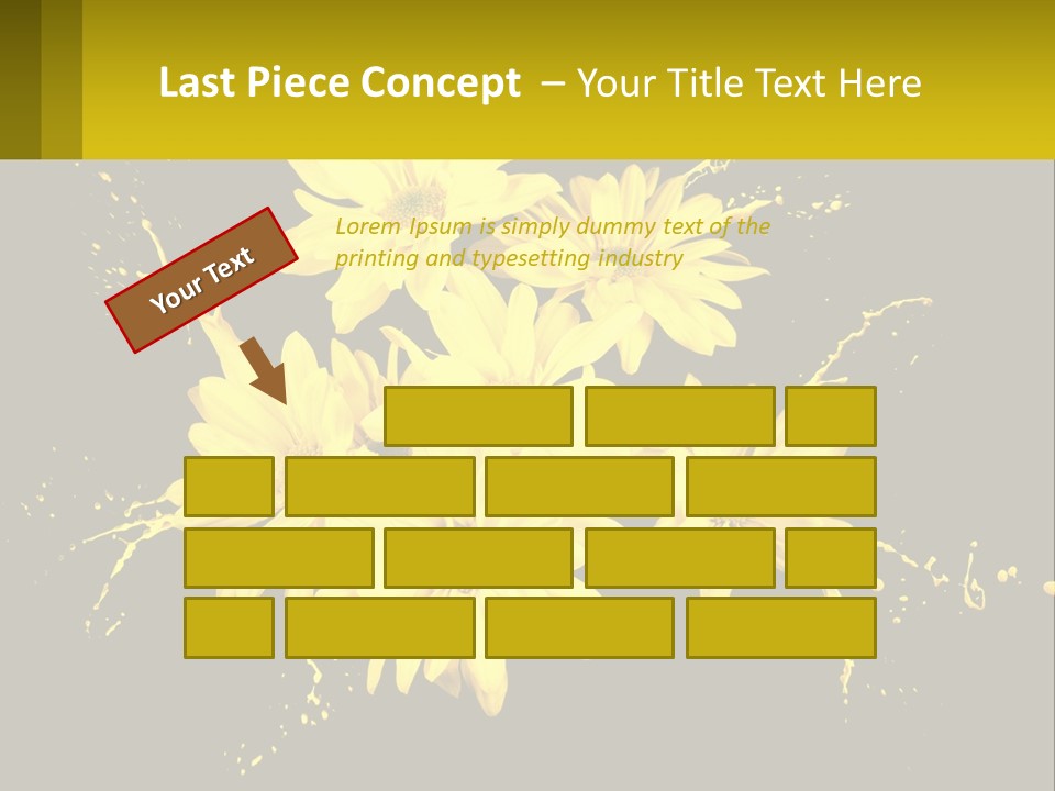 A Bunch Of Yellow Flowers On A Black Background PowerPoint Template