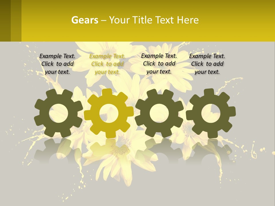 A Bunch Of Yellow Flowers On A Black Background PowerPoint Template