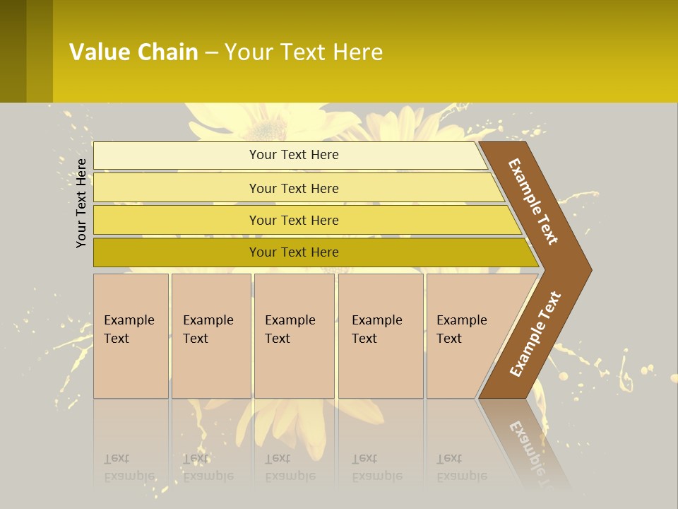 A Bunch Of Yellow Flowers On A Black Background PowerPoint Template