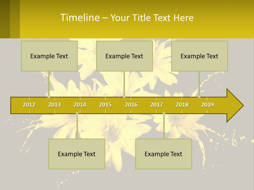 A Bunch Of Yellow Flowers On A Black Background PowerPoint Template