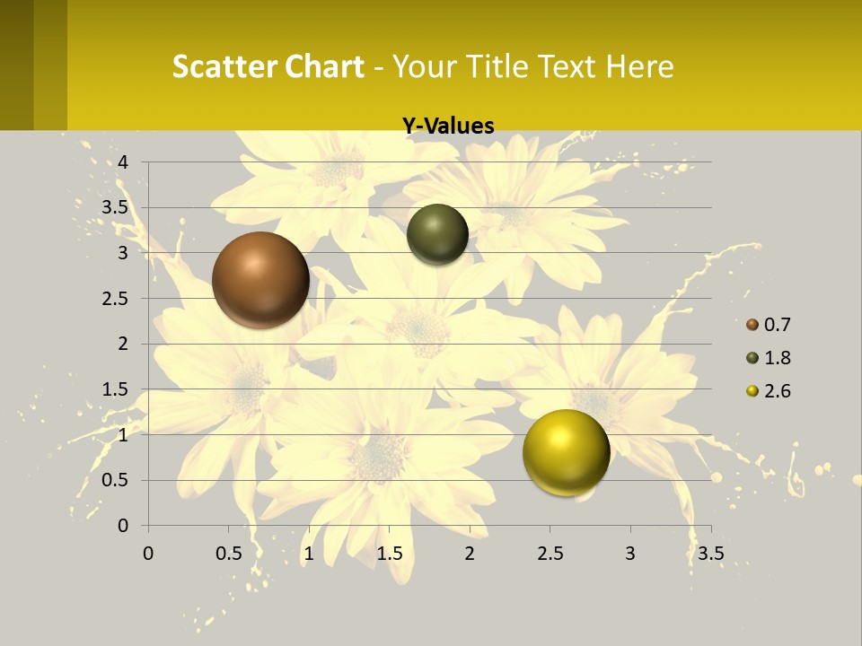A Bunch Of Yellow Flowers On A Black Background PowerPoint Template