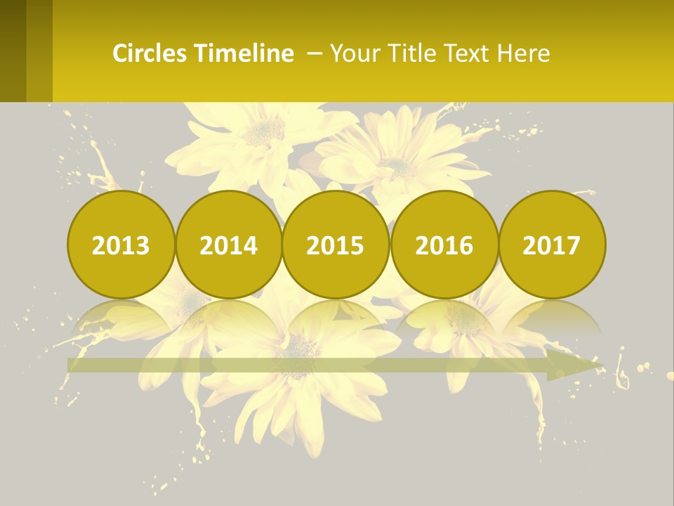 A Bunch Of Yellow Flowers On A Black Background PowerPoint Template