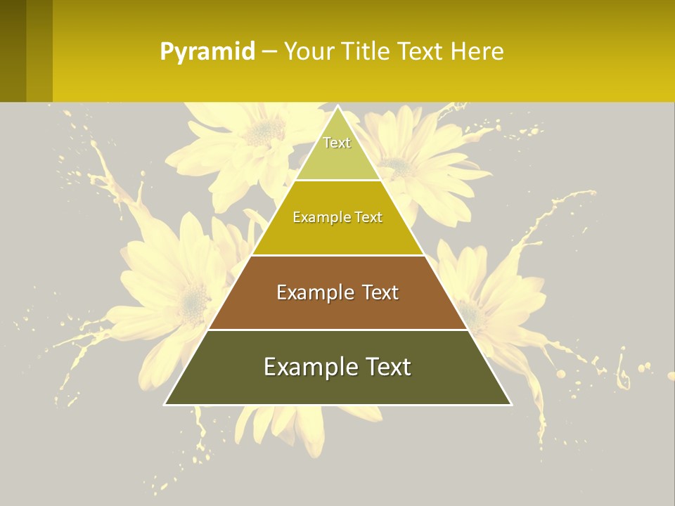 A Bunch Of Yellow Flowers On A Black Background PowerPoint Template