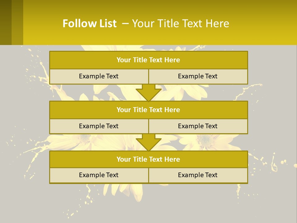 A Bunch Of Yellow Flowers On A Black Background PowerPoint Template