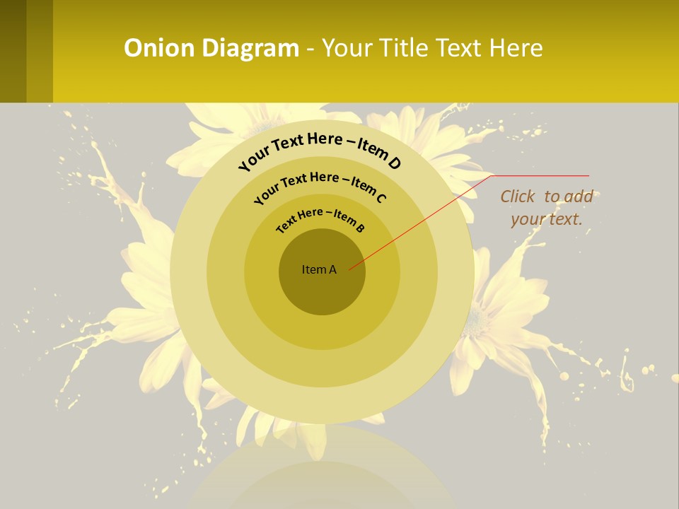 A Bunch Of Yellow Flowers On A Black Background PowerPoint Template