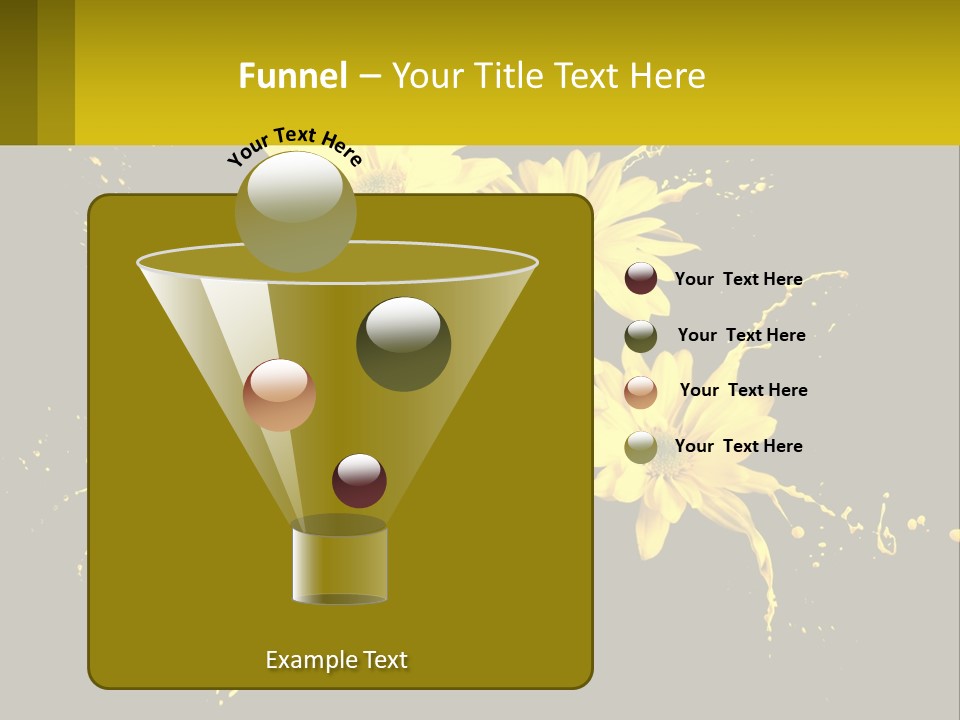 A Bunch Of Yellow Flowers On A Black Background PowerPoint Template