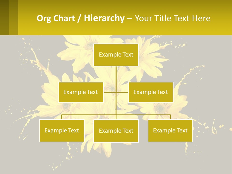 A Bunch Of Yellow Flowers On A Black Background PowerPoint Template