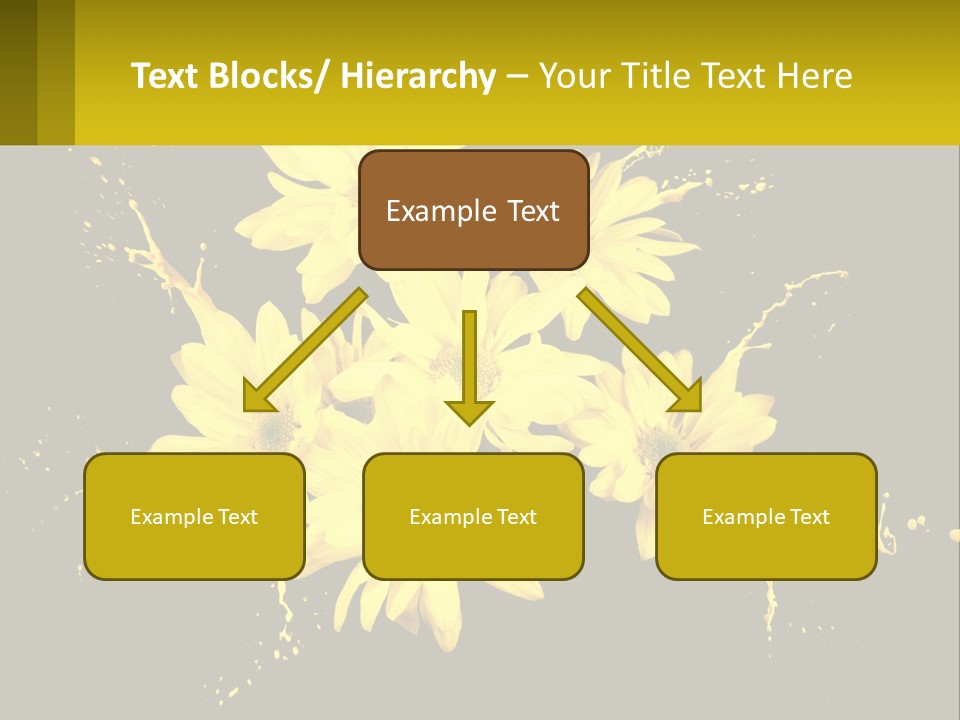 A Bunch Of Yellow Flowers On A Black Background PowerPoint Template