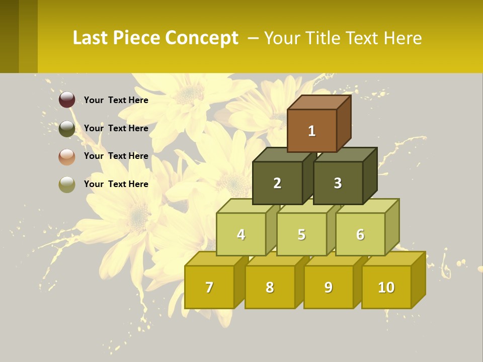 A Bunch Of Yellow Flowers On A Black Background PowerPoint Template