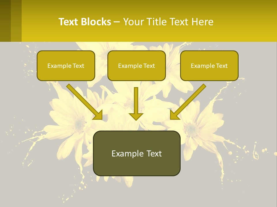 A Bunch Of Yellow Flowers On A Black Background PowerPoint Template