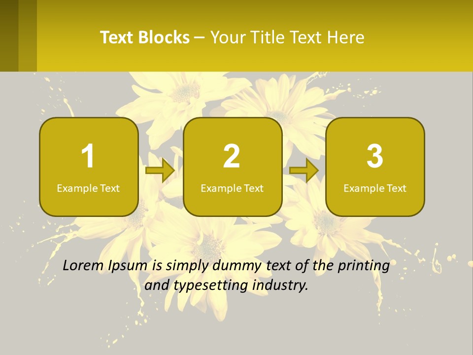 A Bunch Of Yellow Flowers On A Black Background PowerPoint Template