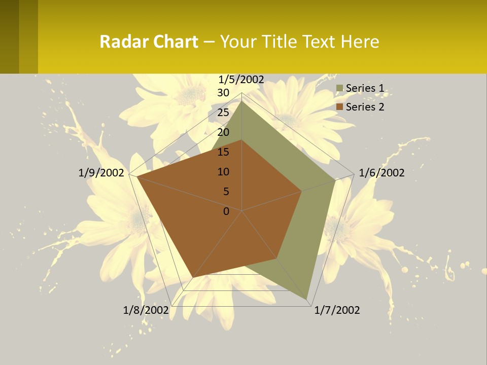 A Bunch Of Yellow Flowers On A Black Background PowerPoint Template