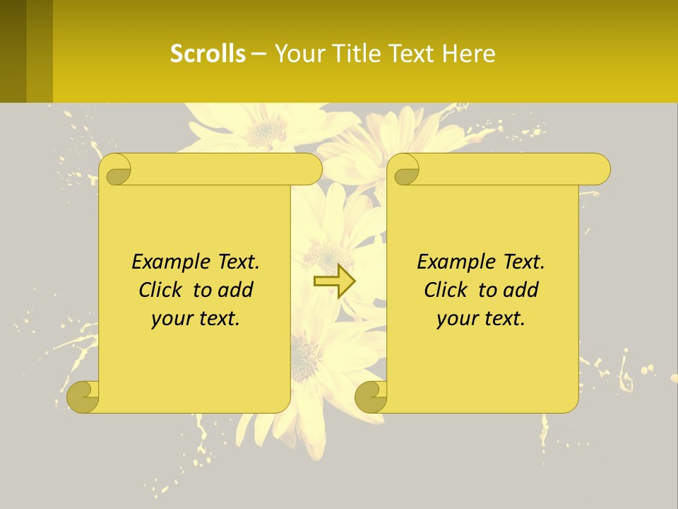 A Bunch Of Yellow Flowers On A Black Background PowerPoint Template