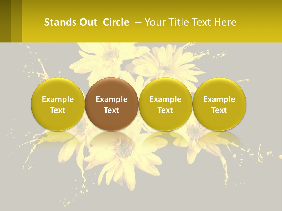 A Bunch Of Yellow Flowers On A Black Background PowerPoint Template