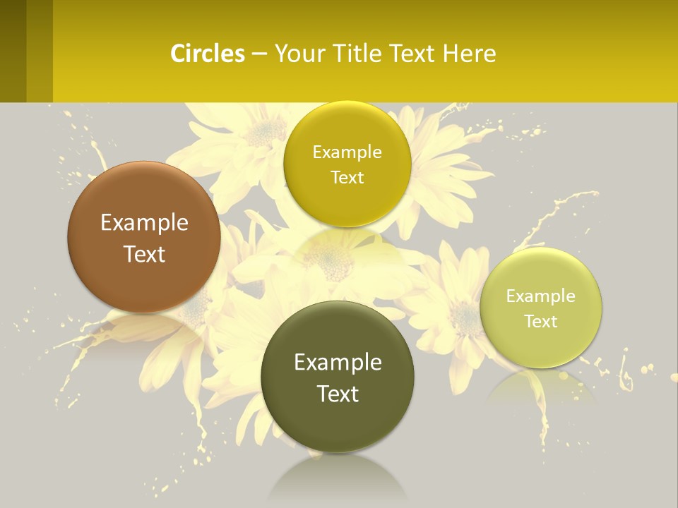 A Bunch Of Yellow Flowers On A Black Background PowerPoint Template