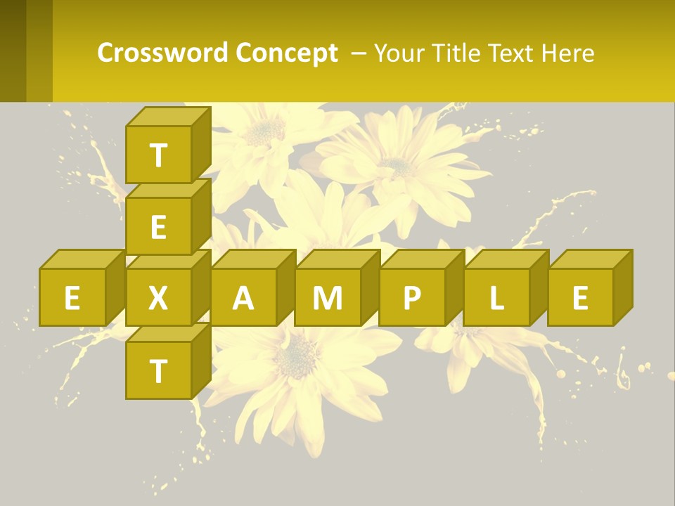 A Bunch Of Yellow Flowers On A Black Background PowerPoint Template