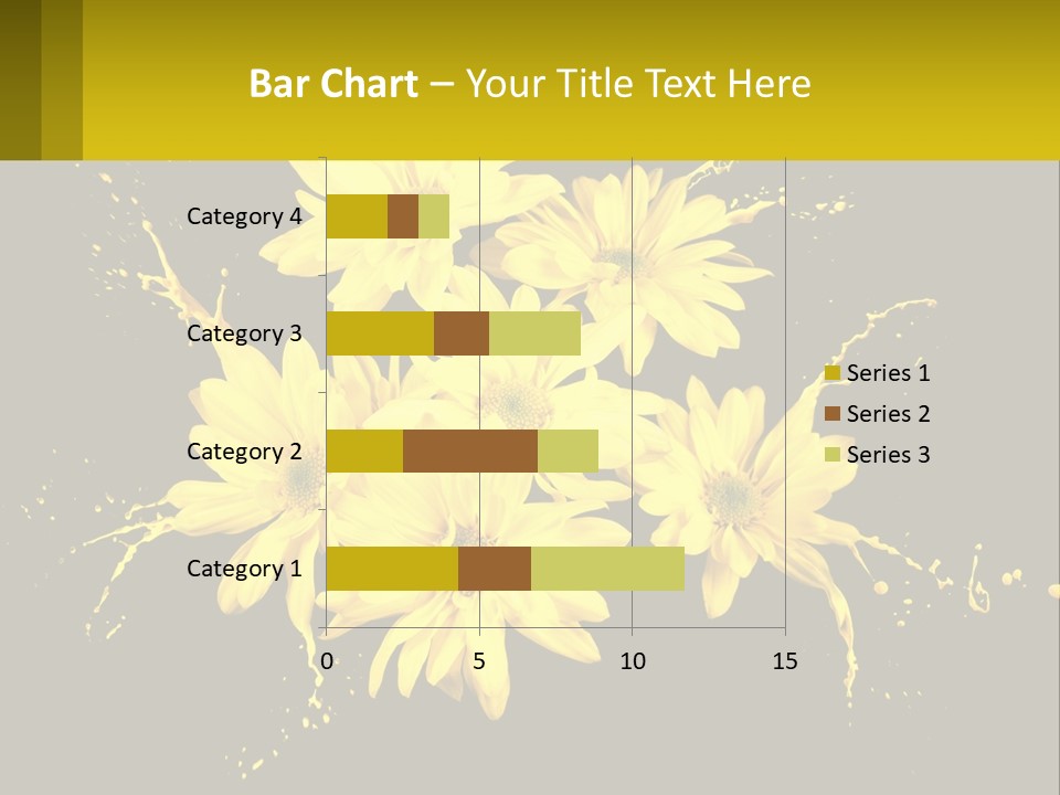 A Bunch Of Yellow Flowers On A Black Background PowerPoint Template