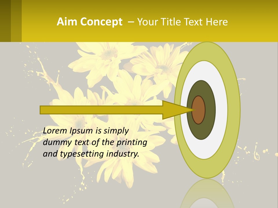 A Bunch Of Yellow Flowers On A Black Background PowerPoint Template