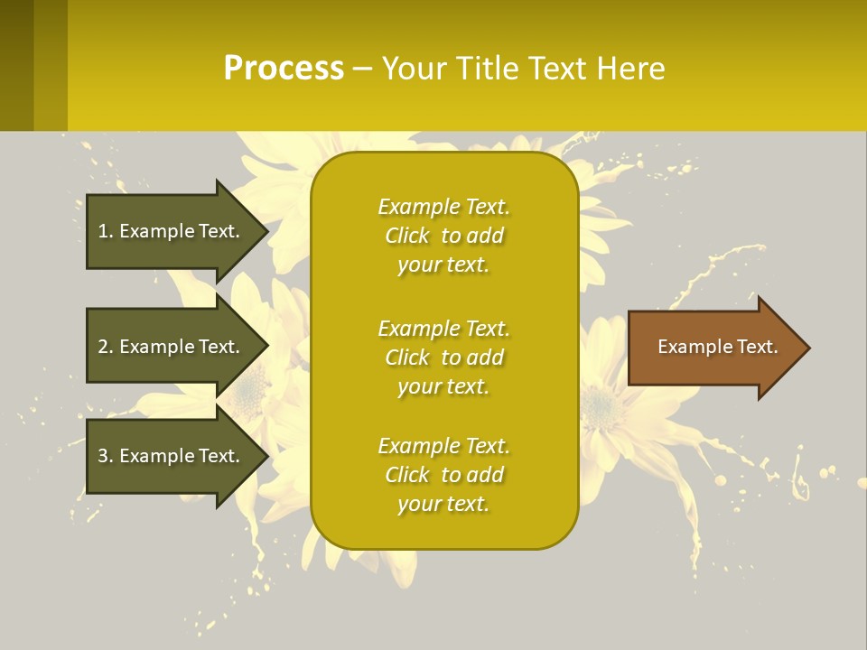 A Bunch Of Yellow Flowers On A Black Background PowerPoint Template