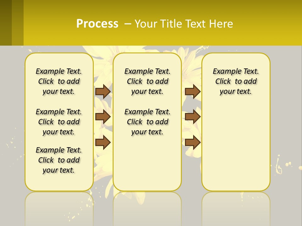 A Bunch Of Yellow Flowers On A Black Background PowerPoint Template