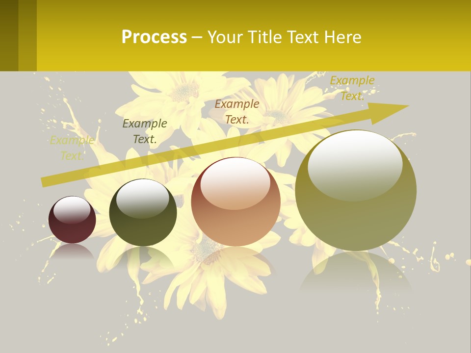 A Bunch Of Yellow Flowers On A Black Background PowerPoint Template