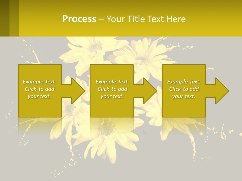A Bunch Of Yellow Flowers On A Black Background PowerPoint Template