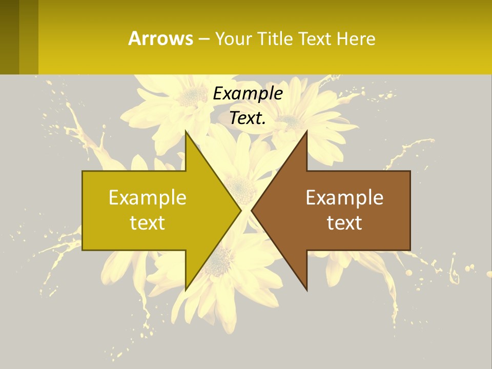 A Bunch Of Yellow Flowers On A Black Background PowerPoint Template