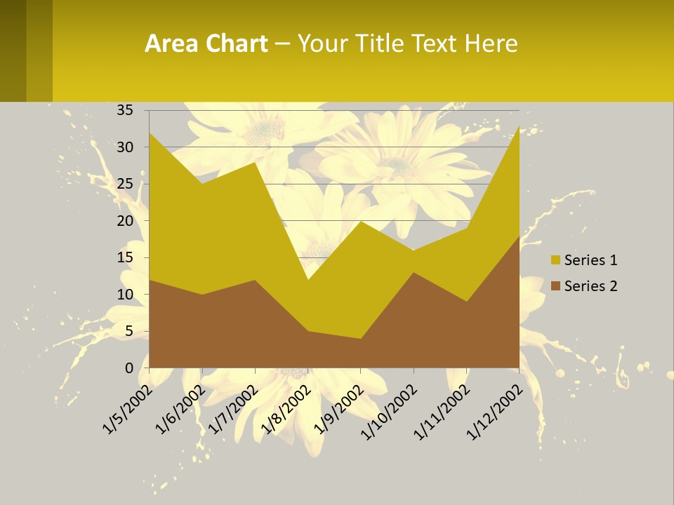 A Bunch Of Yellow Flowers On A Black Background PowerPoint Template