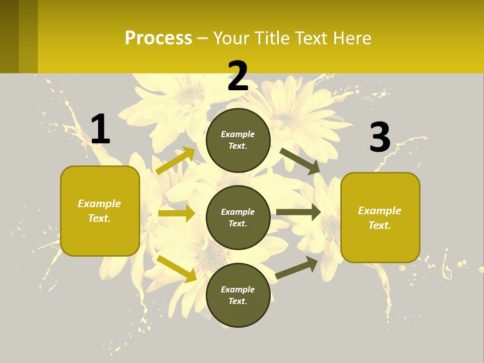 A Bunch Of Yellow Flowers On A Black Background PowerPoint Template
