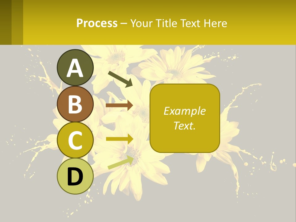 A Bunch Of Yellow Flowers On A Black Background PowerPoint Template