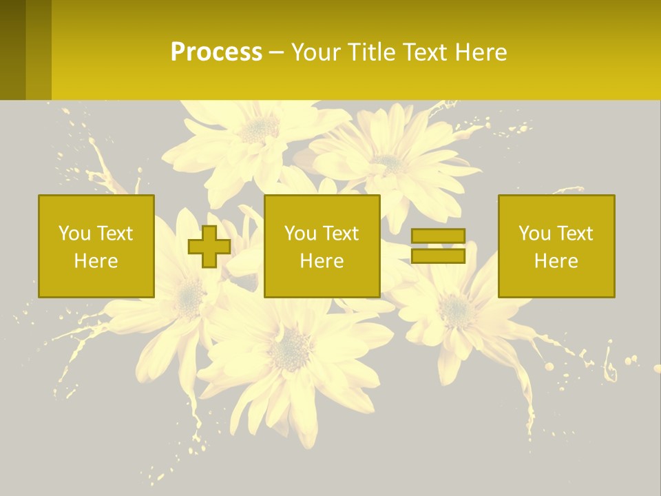 A Bunch Of Yellow Flowers On A Black Background PowerPoint Template
