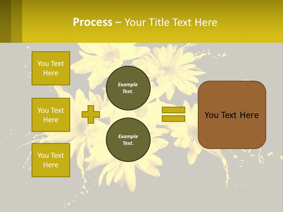 A Bunch Of Yellow Flowers On A Black Background PowerPoint Template